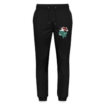 Kite Boarding | Kiting | Kite Surfing - Stanley/Stella Mover Unisex Organic Jogging Trousers - black - Front - Marisol (170cm) & Nik (191cm)