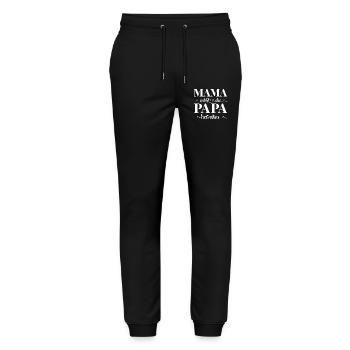 Mama willst du Papa heiraten - Stanley/Stella Unisex Bio Jogginghose Mover  - Schwarz - Vorne - Marisol (170cm) & Nik (191cm)