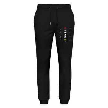 Motorcycle gear shift 1N23456 - ONE DOWN REST UP - Stanley/Stella Mover Unisex Organic Jogging Trousers - black - Front - Marisol (170cm) & Nik (191cm)