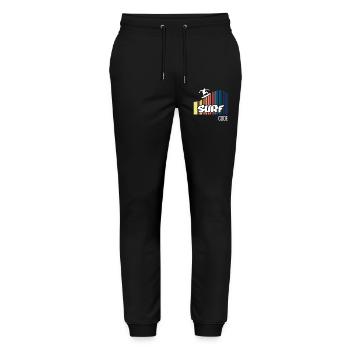 Code de surf (sombre) - Pantalon de jogging bio MOVER Stanley/Stella unisexe - noir - Devant - Marisol (170cm) & Nik (191cm)