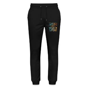 1960 Naissance Anniversaire Année de naissance - Pantalon de jogging bio MOVER Stanley/Stella unisexe - noir - Devant - Marisol (170cm) & Nik (191cm)