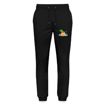 Karotte Angler Angelrute Angeln - Stanley/Stella Unisex Bio Jogginghose Mover  - Schwarz - Vorne - Marisol (170cm) & Nik (191cm)