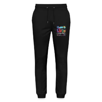 Cool Statement Senior Grandmother Grandma Superoma - Stanley/Stella Mover Unisex Organic Jogging Trousers - black - Front - Marisol (170cm) & Nik (191cm)