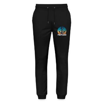 Papitän und Anker - für den besten Papa der Welt - Stanley/Stella Unisex Bio Jogginghose Mover  - Schwarz - Vorne - Marisol (170cm) & Nik (191cm)