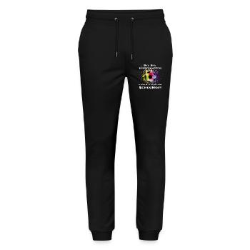 Fußball Schulanfang Geschenk - Stanley/Stella Unisex Bio Jogginghose Mover  - Schwarz - Vorne - Marisol (170cm) & Nik (191cm)