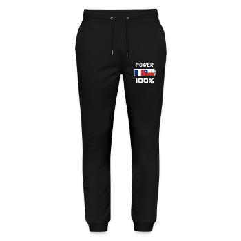 Chile und Frankreich machen 100% - Stanley/Stella Unisex Bio Jogginghose Mover  - Schwarz - Vorne - Marisol (170cm) & Nik (191cm)