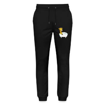 Giraffe Bathing Bathtub - Stanley/Stella Mover Unisex Organic Jogging Trousers - black - Front - Marisol (170cm) & Nik (191cm)