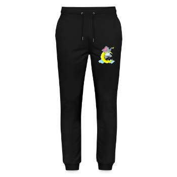 Elephant Moon - Stanley/Stella Mover Unisex Organic Jogging Trousers - black - Front - Marisol (170cm) & Nik (191cm)