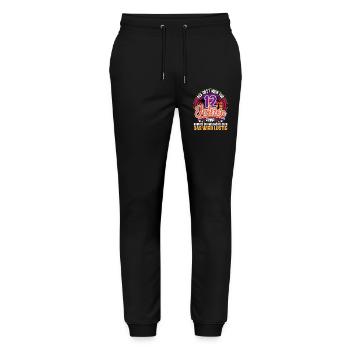 12. Geburtstag Als Gott Mich Schuf Vor - Stanley/Stella Unisex Bio Jogginghose Mover  - Schwarz - Vorne - Marisol (170cm) & Nik (191cm)