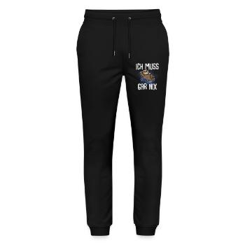 Ich Muss Gar Nix Faultier - Stanley/Stella Unisex Bio Jogginghose Mover  - Schwarz - Vorne - Marisol (170cm) & Nik (191cm)