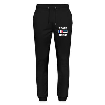 Estland und Frankreich gewinnen 100% - Stanley/Stella Unisex Bio Jogginghose Mover  - Schwarz - Vorne - Marisol (170cm) & Nik (191cm)