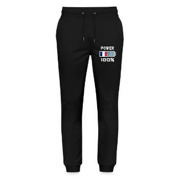 Greece and France feed 100% - Stanley/Stella Mover Unisex Organic Jogging Trousers - black - Front - Marisol (170cm) & Nik (191cm)