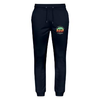 Design de plage Coron Indonésie - Pantalon de jogging bio MOVER Stanley/Stella unisexe - marine - Devant - Marisol (170cm) & Nik (191cm)