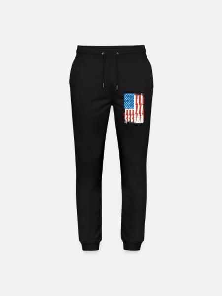 Electrician US Flag - Stanley/Stella Mover Unisex Organic Jogging Trousers - black