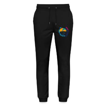 Dolphins, keep the sea plastic free - Stanley/Stella Mover Unisex Organic Jogging Trousers - black - Front - Marisol (170cm) & Nik (191cm)