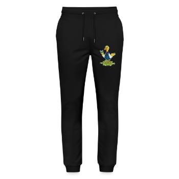 École de lecture des professeurs de canard - Pantalon de jogging bio MOVER Stanley/Stella unisexe - noir - Devant - Marisol (170cm) & Nik (191cm)