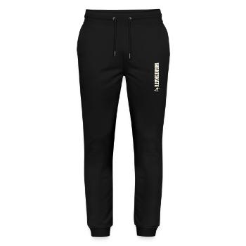 Wakeskate Wakeskating Wakeskater Wakeboard - Stanley/Stella Unisex Bio Jogginghose Mover  - Schwarz - Vorne - Marisol (170cm) & Nik (191cm)