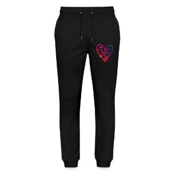 joyeux t-shirt Saint-Valentin Saint-Valentin - Pantalon de jogging bio MOVER Stanley/Stella unisexe - noir - Devant - Marisol (170cm) & Nik (191cm)