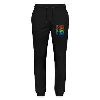 Naschkatzen Ich Liebe Süßigkeiten Statement Lecker - Stanley/Stella Unisex Bio Jogginghose Mover  - Schwarz - Vorne - Marisol (170cm) & Nik (191cm)