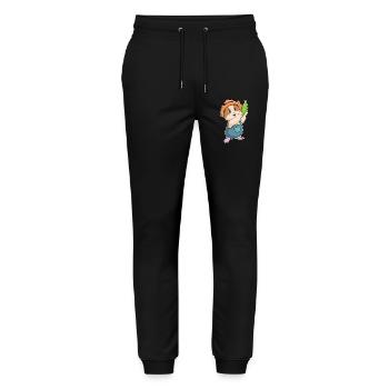Ferme de courgettes pour éleveurs de hamsters - Pantalon de jogging bio MOVER Stanley/Stella unisexe - noir - Devant - Marisol (170cm) & Nik (191cm)