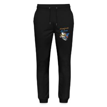 Le requin crayon dans l’aventure océanique - Pantalon de jogging bio MOVER Stanley/Stella unisexe - noir - Devant - Marisol (170cm) & Nik (191cm)