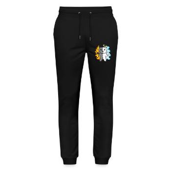 Cat Cat Breed Persian Cat - Angel and Devil - Stanley/Stella Mover Unisex Organic Jogging Trousers - black - Front - Marisol (170cm) & Nik (191cm)