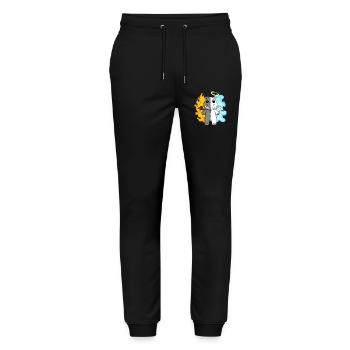 Hippopotamus - Angel and Devil - Stanley/Stella Mover Unisex Organic Jogging Trousers - black - Front - Marisol (170cm) & Nik (191cm)