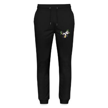 Panda Zweig - Stanley/Stella Unisex Bio Jogginghose Mover  - Schwarz - Vorne - Marisol (170cm) & Nik (191cm)