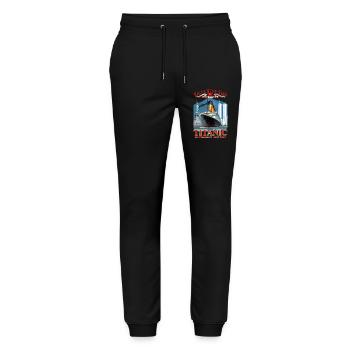 TITANIC SPIRIT Kreation Louis RUNEMBERG © Adagp - Stanley/Stella Unisex Bio Jogginghose Mover  - Schwarz - Vorne - Marisol (170cm) & Nik (191cm)