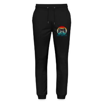 Retro-Controller-Level abgeschlossen - Stanley/Stella Unisex Bio Jogginghose Mover  - Schwarz - Vorne - Marisol (170cm) & Nik (191cm)