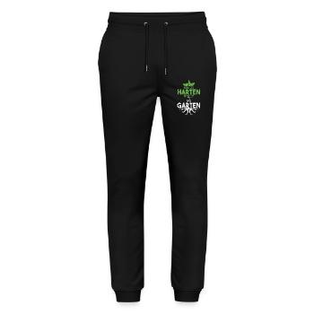 Garten Sprüche Nur die Harten kommen in den Garten - Stanley/Stella Unisex Bio Jogginghose Mover  - Schwarz - Vorne - Marisol (170cm) & Nik (191cm)