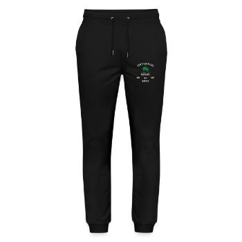Tout travail mérite sa bière - Pantalon de jogging bio MOVER Stanley/Stella unisexe - noir - Devant - Marisol (170cm) & Nik (191cm)