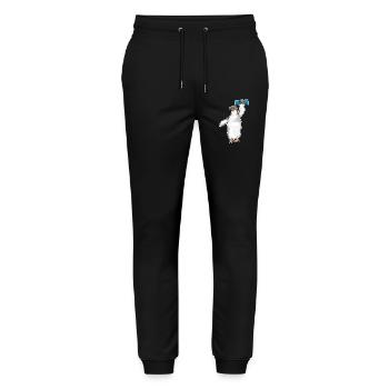Penguin Bodybuilder Dumbbell Bodybuilding - Stanley/Stella Mover Unisex Organic Jogging Trousers - black - Front - Marisol (170cm) & Nik (191cm)
