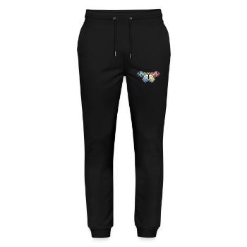 Butterfly Rainbow - Stanley/Stella Mover Unisex Organic Jogging Trousers - black - Front - Marisol (170cm) & Nik (191cm)