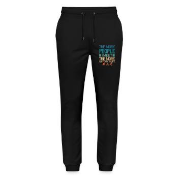 The More People I Meet Trilife - Stanley/Stella Mover Unisex Organic Jogging Trousers - black - Front - Marisol (170cm) & Nik (191cm)