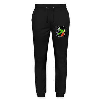 Garçon de 7 ans - cadeau de 7ème anniversaire - Pantalon de jogging bio MOVER Stanley/Stella unisexe - noir - Devant - Marisol (170cm) & Nik (191cm)