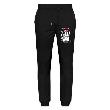 Funny Rocker Cat French Friesfork Heavy Metal - Stanley/Stella Mover Unisex Organic Jogging Trousers - black - Front - Marisol (170cm) & Nik (191cm)