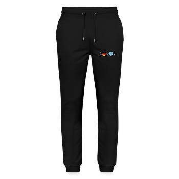 German Greek German Greek Two Hearts ECG - Stanley/Stella Mover Unisex Organic Jogging Trousers - black - Front - Marisol (170cm) & Nik (191cm)