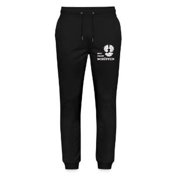 Bitte nicht Schüpfen - Stanley/Stella Unisex Bio Jogginghose Mover  - Schwarz - Vorne - Marisol (170cm) & Nik (191cm)