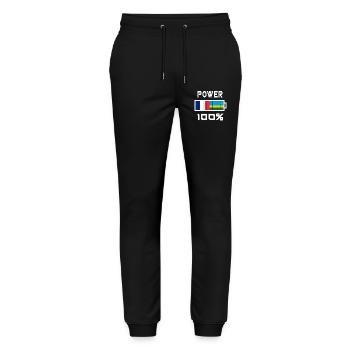 Ruanda und Frankreich Power 100 - Stanley/Stella Unisex Bio Jogginghose Mover  - Schwarz - Vorne - Marisol (170cm) & Nik (191cm)