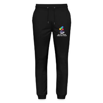 Humorvoll Tier Pinguin Statement Luftballon Vogel - Stanley/Stella Unisex Bio Jogginghose Mover  - Schwarz - Vorne - Marisol (170cm) & Nik (191cm)