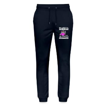 Staplerfahrerin Gabelstapler Lager Logistik Damen - Stanley/Stella Unisex Bio Jogginghose Mover  - Navy - Vorne - Marisol (170cm) & Nik (191cm)