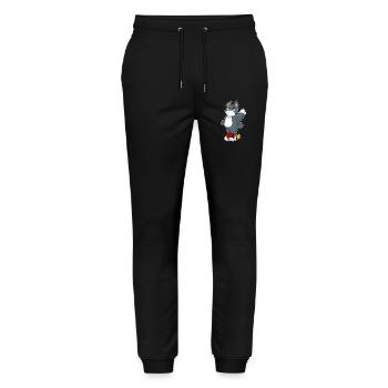 Cat Bowling Bowling Ball - Stanley/Stella Mover Unisex Organic Jogging Trousers - black - Front - Marisol (170cm) & Nik (191cm)
