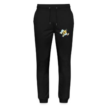 Biene Eishockey Eishockeyschläger - Stanley/Stella Unisex Bio Jogginghose Mover  - Schwarz - Vorne - Marisol (170cm) & Nik (191cm)