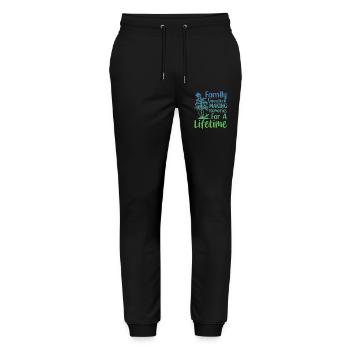 Family Vacation Making Memories Lifetime - Stanley/Stella Mover Unisex Organic Jogging Trousers - black - Front - Marisol (170cm) & Nik (191cm)