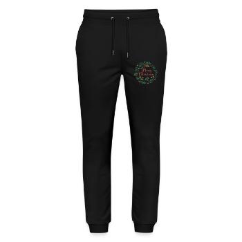 Merry Christmas T-Shirt Merry Christmas Feliz Navidad - Stanley/Stella Mover Unisex Organic Jogging Trousers - black - Front - Marisol (170cm) & Nik (191cm)