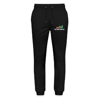 Sloth Lazy Statement Animal Tired Sleep Jungle - Stanley/Stella Mover Unisex Organic Jogging Trousers - black - Front - Marisol (170cm) & Nik (191cm)