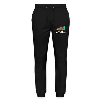 Faul Tier Müde Faultier Statement Zoo Schlafen - Stanley/Stella Unisex Bio Jogginghose Mover  - Schwarz - Vorne - Marisol (170cm) & Nik (191cm)