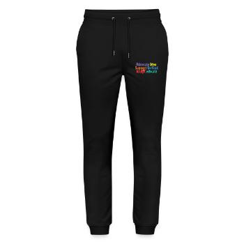 Advocate Love Support Accept Be Kind - Stanley/Stella Mover Unisex Organic Jogging Trousers - black - Front - Marisol (170cm) & Nik (191cm)