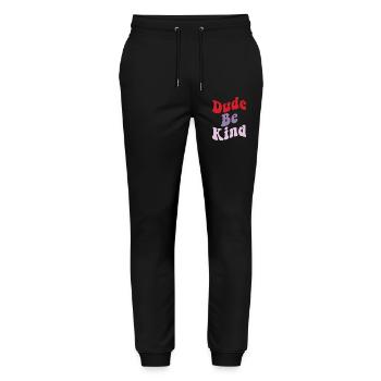 Dude Be Kind No Bullying - Stanley/Stella Unisex Bio Jogginghose Mover  - Schwarz - Vorne - Marisol (170cm) & Nik (191cm)